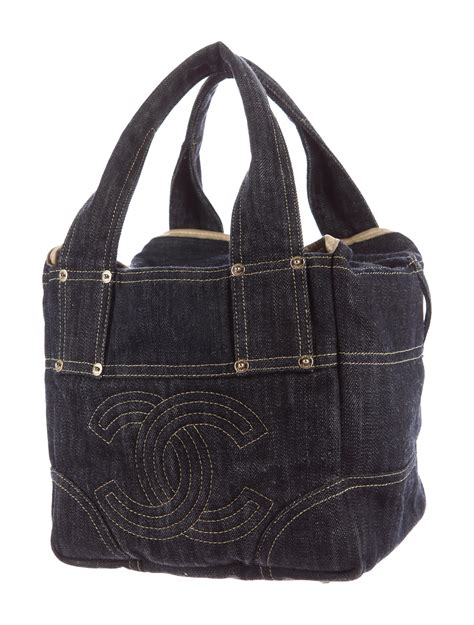 chanel denim tote price|chanel denim shopping bag.